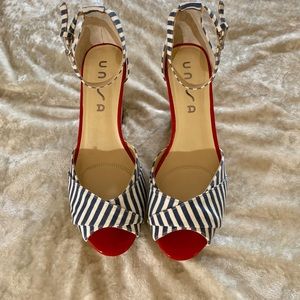 NWT Unisa Red/White/Blue 🇺🇸 Peep Toe Wedges